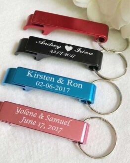 Wedding_DIY_64_50pcs Personalized colorful Engraved Bottle Opener Key Rings_11