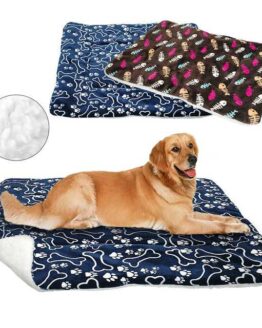 dogs_beds and living_5_Dog Bed Mat Pet Cushion Blanket Warm Paw Print_3