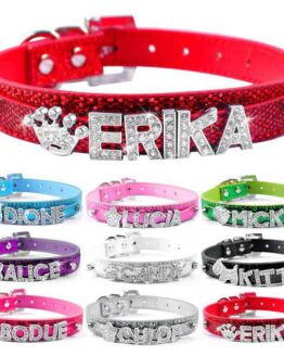 dogs_collars and leads_11_Bling Personalized Pet Dog Collar Rhinestone Customized_10