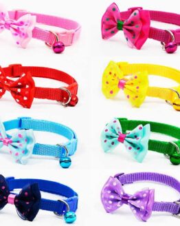 dogs_collars and leads_5_Polyester Dog Collars Pet Collars With Bowknot Bells Charm Necklace_9