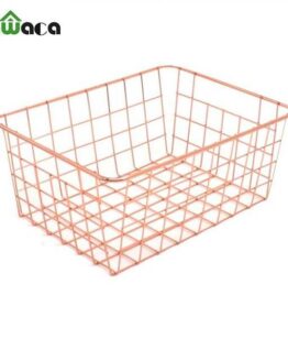 Home_storage and organization_29_Nordic Style Rose Gold Metal Wire Storage Basket_3