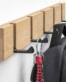 Home_storage and organization_31_Solid Bamboo Wall-Mounted Coat Rack Hat Retractable hook_9