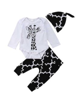 baby_baby clothes_23_Newborn Baby 3pcs clothes Cotton long sleeve giraffe_1