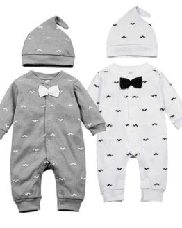 baby_baby clothes_35_Baby Boy Clothes Beard Print Fashion Romper and Cap_5