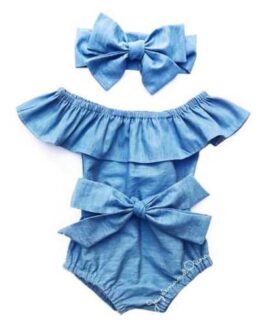 baby_baby clothes_6_Newborn Toddle Infant Baby Girls Front Bowknot jeans_2