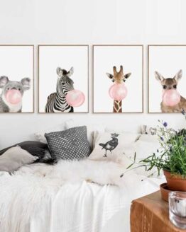 baby_Furniture and design_26_Baby nordic Animal Canvas Poster pink_5