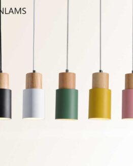 home_light_37_Designer Nordic simple Wood Pendant Lights Colorful Macaron_1