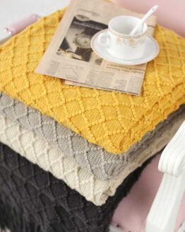 home_textile_53_Throw Tassels Blanket Yellow Grey_1