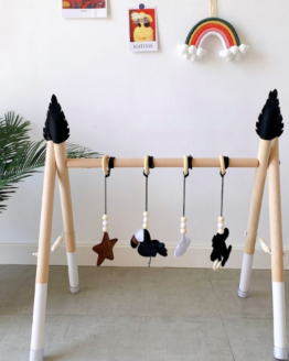 1Set Nordic Style Baby Gym Play Nursery Sensory Ring-pull Toy Wooden Frame Infant Room Toddler Clothes Rack Gift Kids Room Decor1