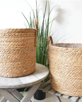 Nordic Handmade Straw Storage Basket Floor Indoor Flower Pot Planter Home Living Room Bedroom Decoration Drop Shipping1