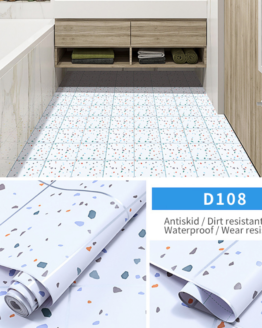 Self Adhesive Vinyl Paper Waterproof and Wear-Resistant Toilet Kitchen Floor Renovation Wallpaper Thickened PVC Floor Sticker2